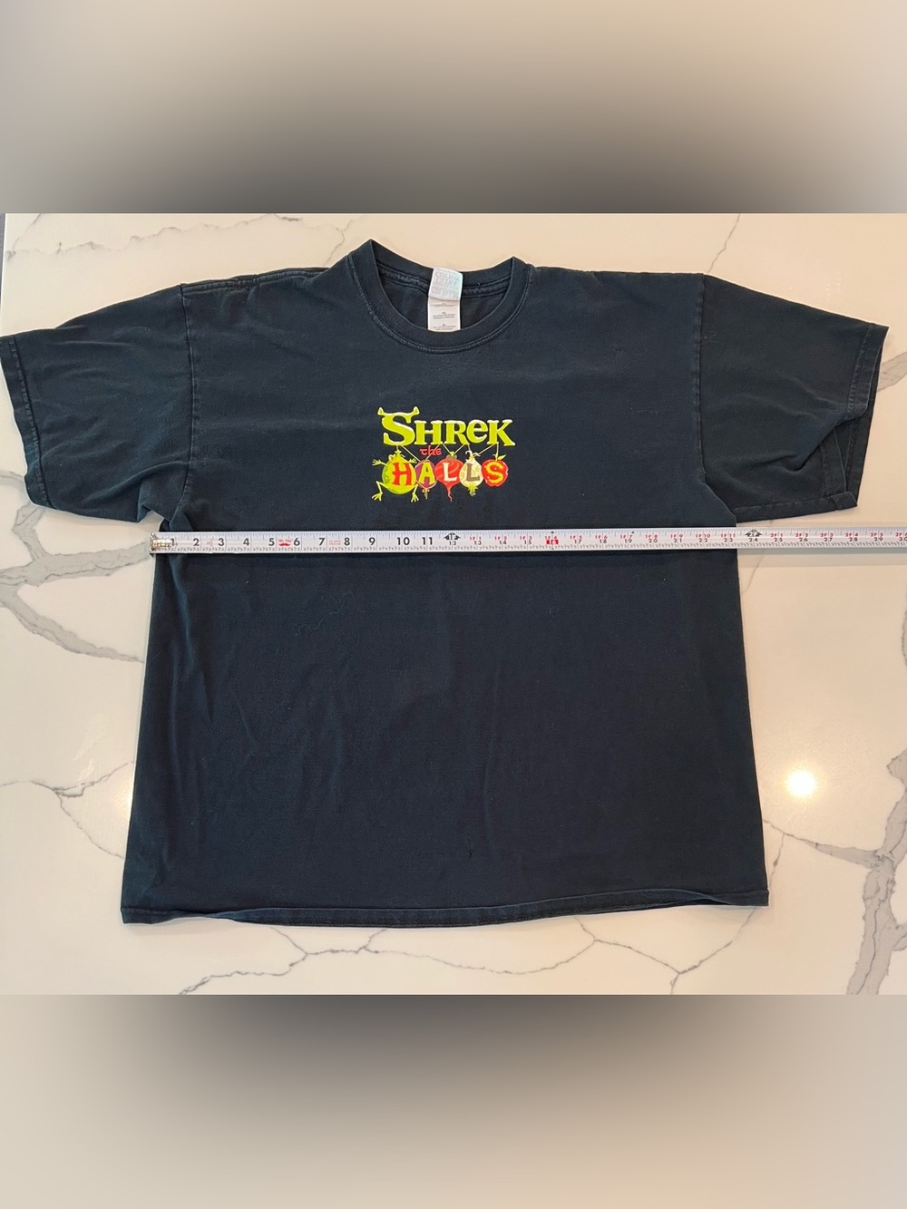Shrek The Halls Holiday Graphic Tee - Black with Yellow/Red/Green